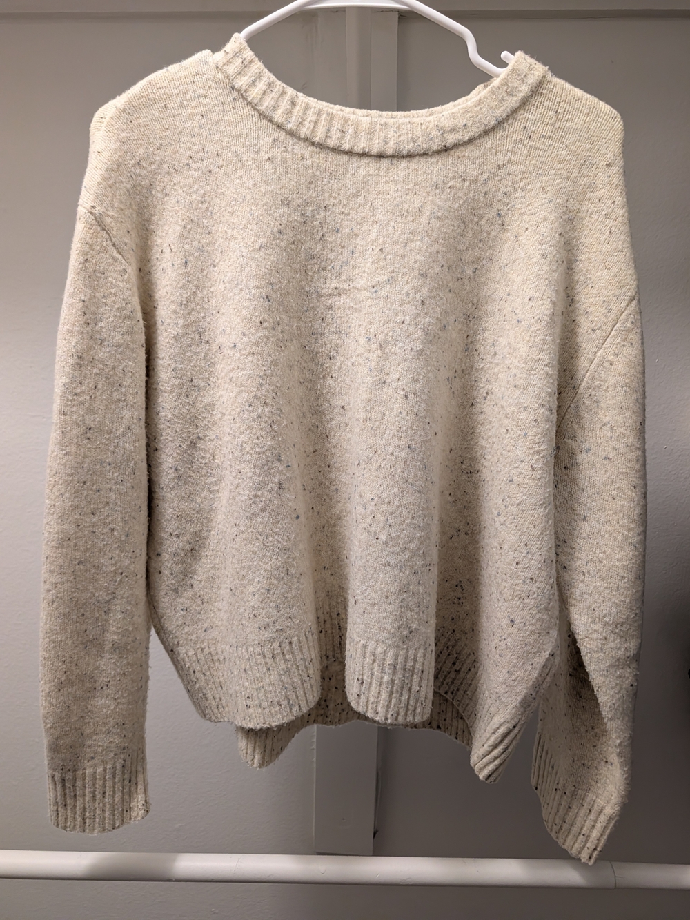 a.n.a Cream Speckled Crewneck Sweater
